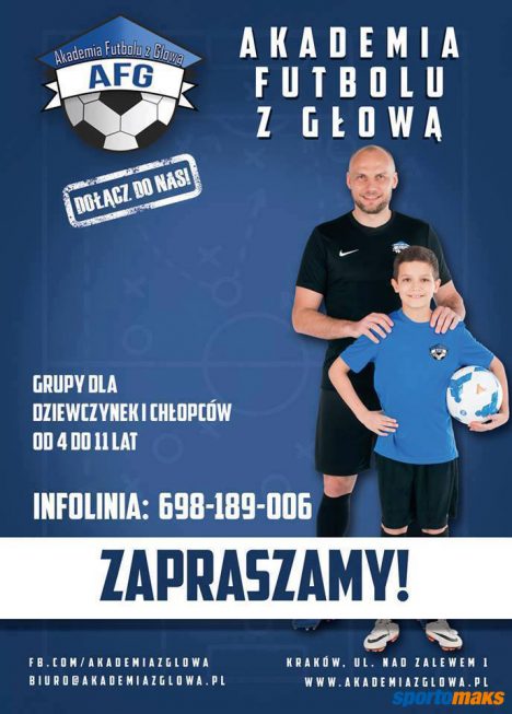 Plakat promocyjny Akademii Futbolu z Głową