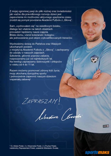 Plakat promocyjny Akademii Futbolu z Głową